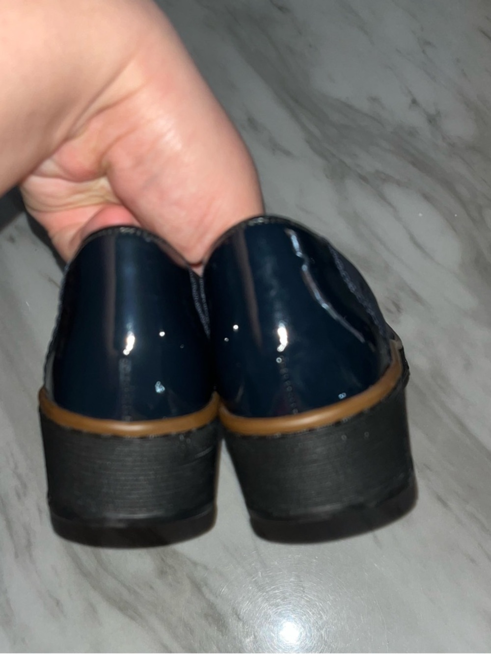 Rieker Navy Leather Tassel Slip-On Loafers - Picture 4 of 5